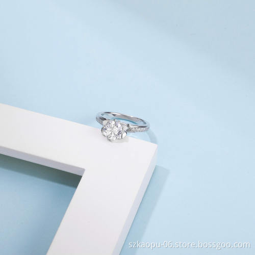 925 Trendy Pure Silver Ring Jewelry With  Created Diamond Ring With Good Quality For Women